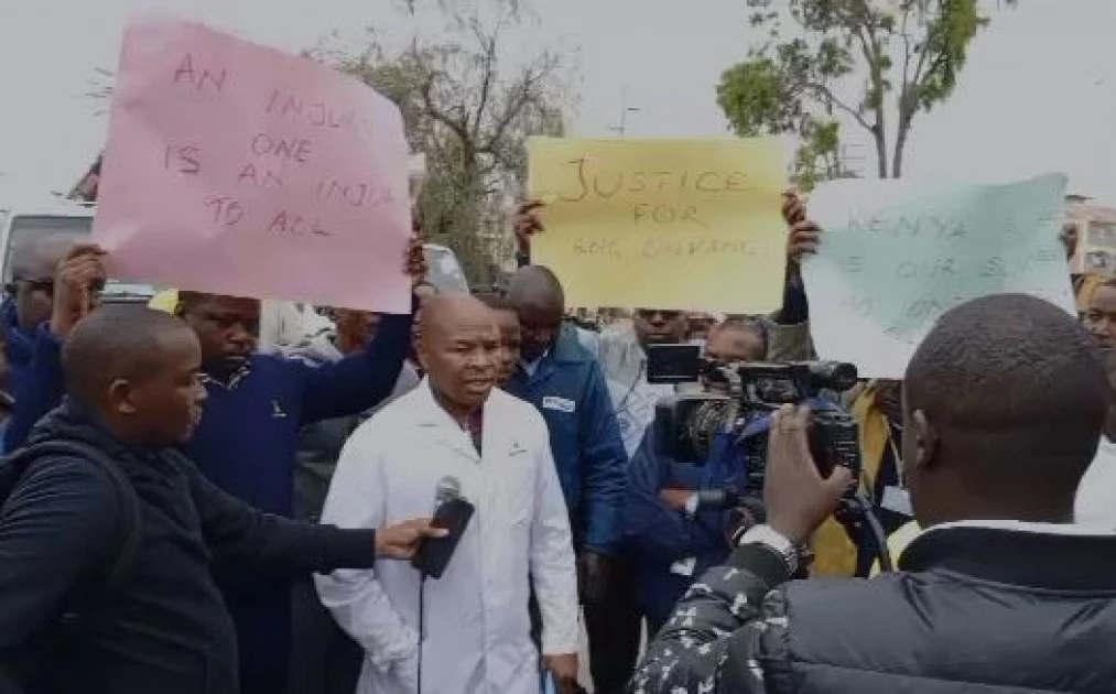 Kenya power Union leaders protest after colleague assaulted by MP