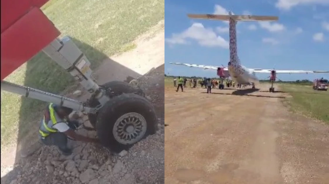 Concern as huge pothole hinders plane take off in Lamu