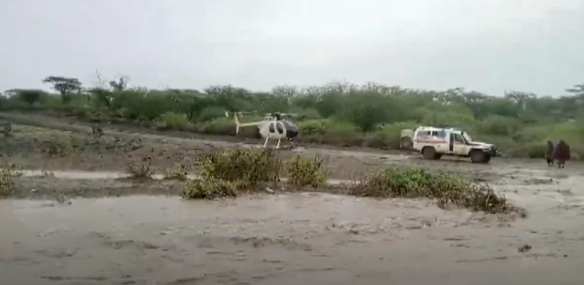 Relief as helicopter rescues expectant mum stranded in ambulance during heavy rains 