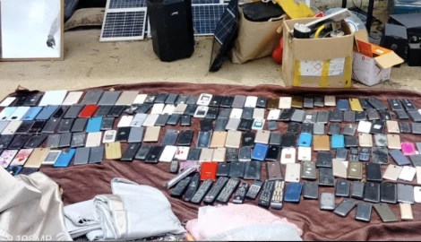 Four arrested as police recover 400 mobile phones, 12 TVs, solar panels from house in Kwale 