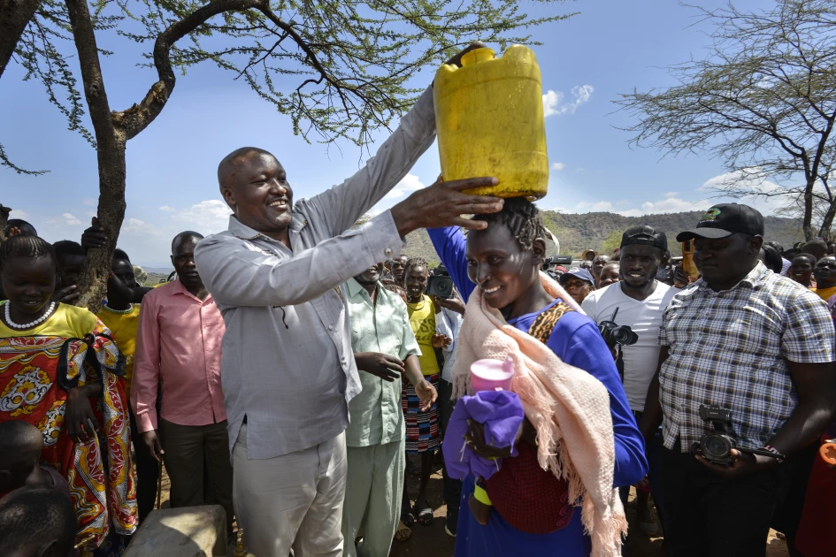 First Lady's office commissions borehole, donates food in Tiaty 