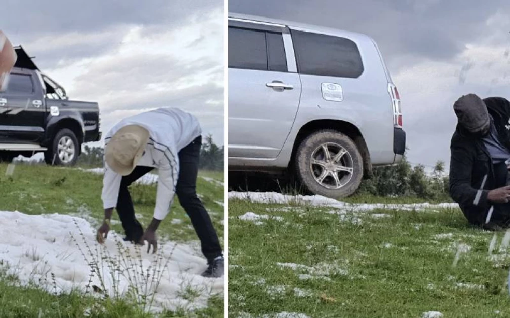 Motorists temporarily halt travel to ‘hug’ snow, and take pictures