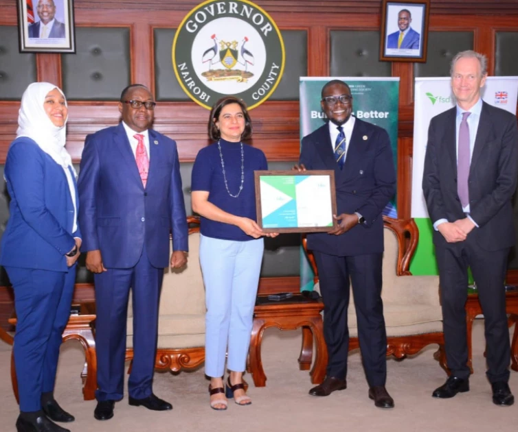 Kenya Green Building society hands over IFC Edge certified plaque to Governor Sakaja