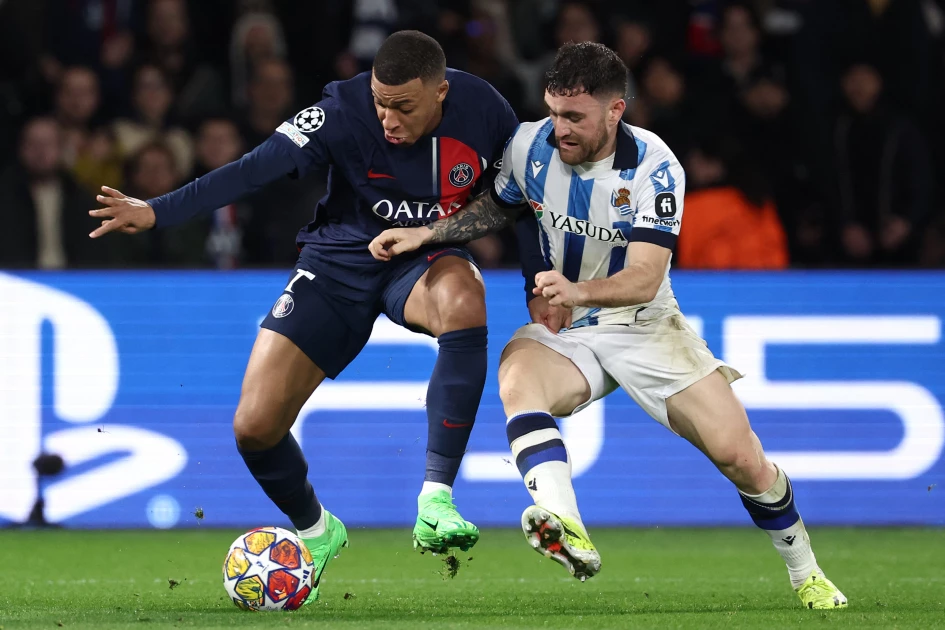 Mbappe scores as PSG take control of Real Sociedad Champions League tie