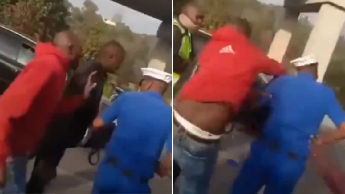 'Unapiga polisi?' Kenyans shocked as man punches police officer after minor traffic incident