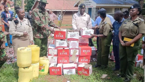 Three arrested, 6,000 litres of alcohol nabbed as police raid illegal distiller in Kiambu