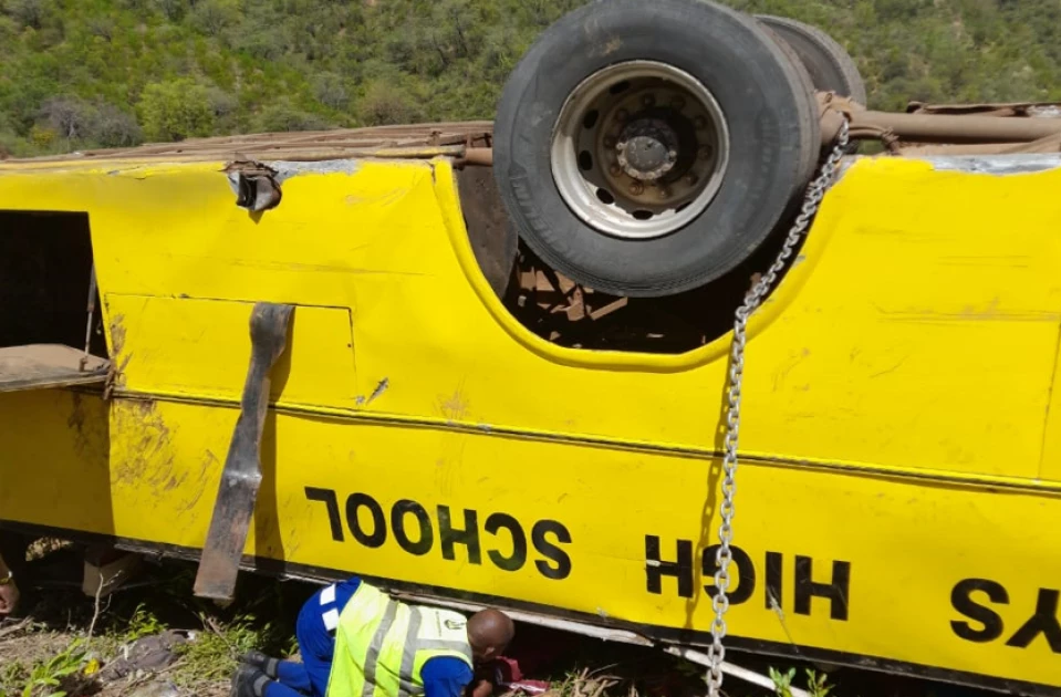 Student, teacher killed in road accident after school bus rolls in Baringo