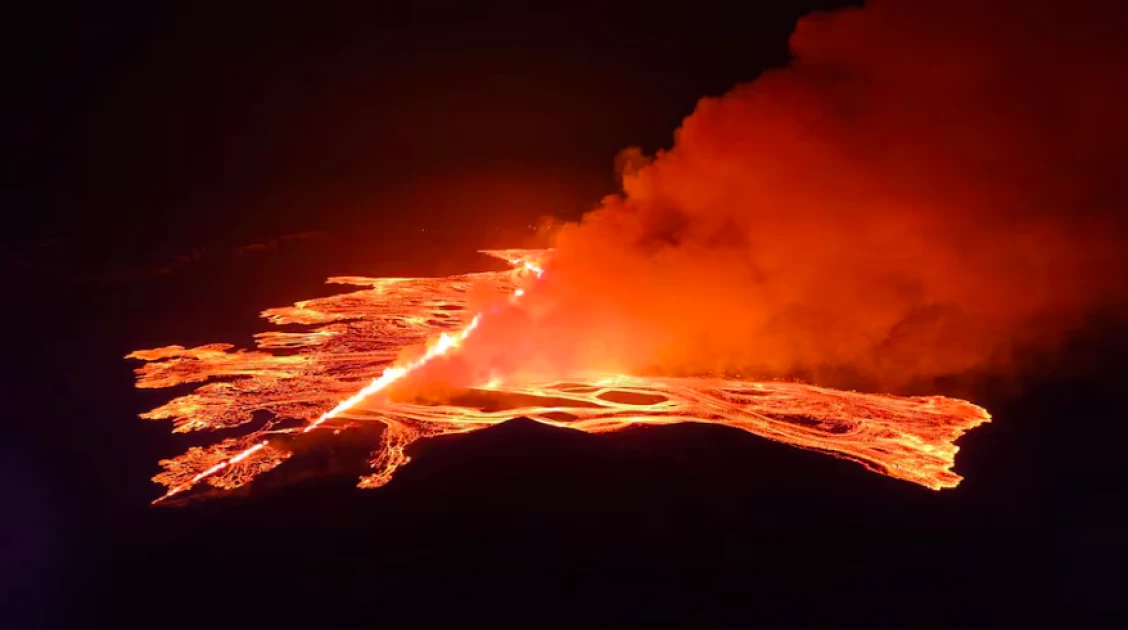 Iceland volcano erupts again, spewing fountains of lava