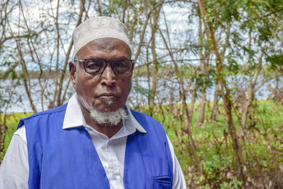 Kulmey Muhamed, 78, the chairman of Lamu County's pastoralists' association. He refutes claims livestock is to blame for silting.