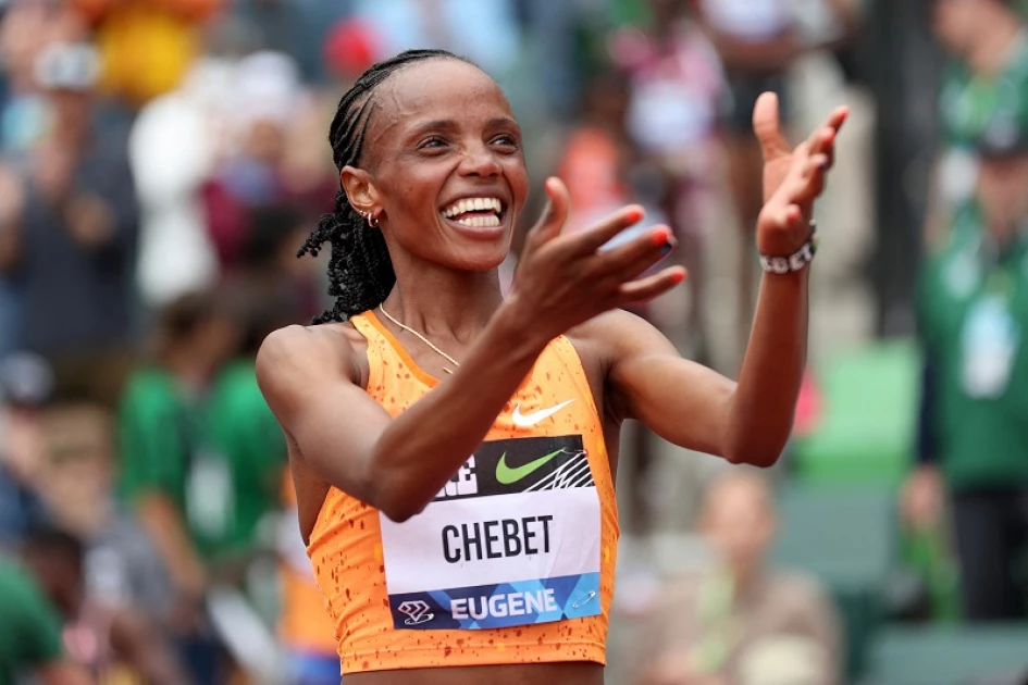 Beatrice Chebet sets 10,000m world record in Eugene