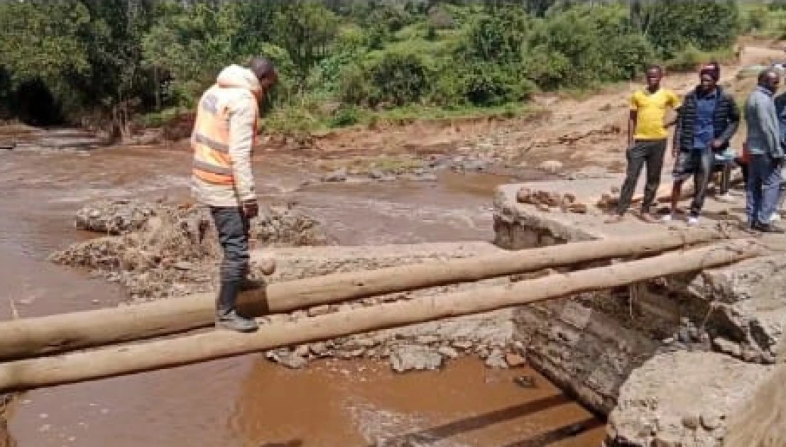 Residents contribute Ksh.500 to set up temporary bridge in Narok