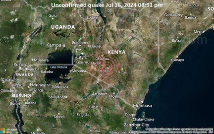 Earthquake reported across Nairobi and its environs