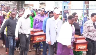 Emotions run high as two children thrown into swamp by their mother laid to rest in Kirinyaga