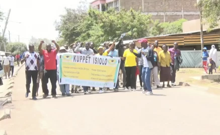 Isiolo teachers hold demos demanding better pay as union officials 'warn' tutors going to class against 'betrayal'