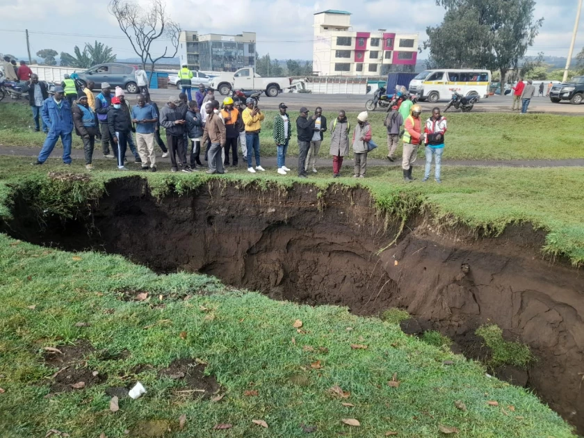 Heavy rains trigger new sinkholes in Nakuru West as geologists warn of unstable ground