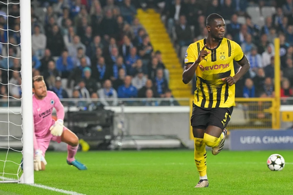 Gittens' late double gives Dortmund Champions League win at Brugge