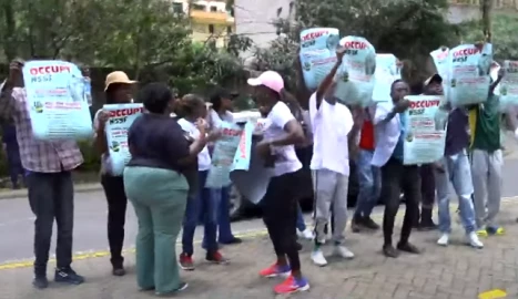 Nyayo estate residents stage protest at NSSF headquarters over land grabbing