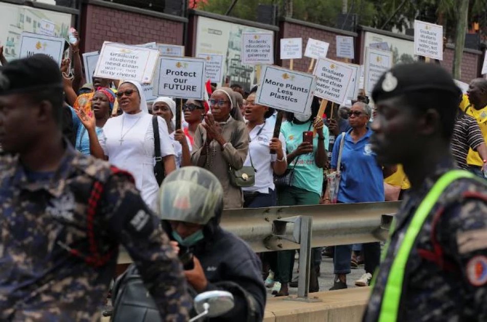 Hundreds march against Ghana's damaging informal gold mining boom