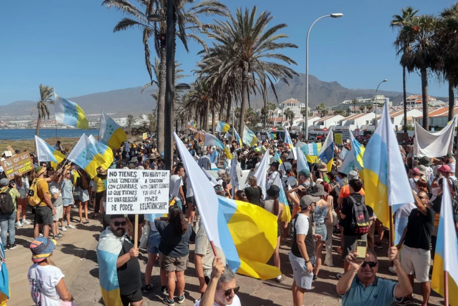 Thousands protest in Spain's Canary Islands against mass tourism