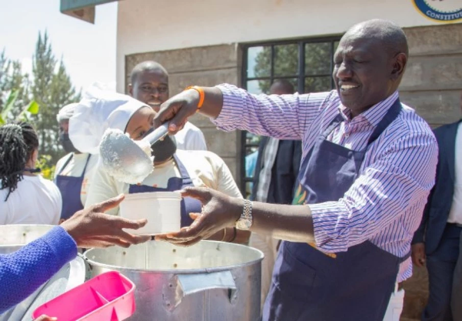 Ruto boasts of school feeding program reaching 2.6 million learners, targets 10 million by 2030