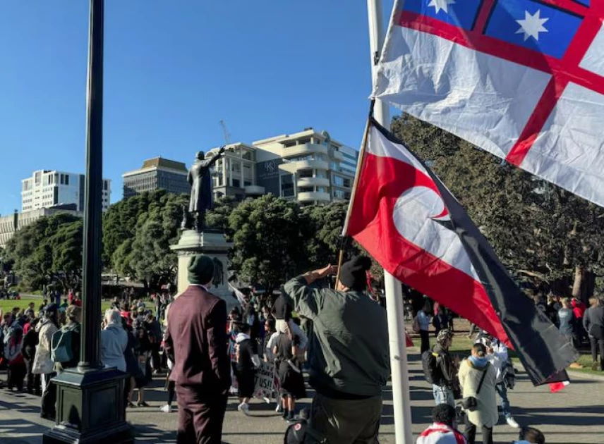 New Zealand MPs disrupt parliament with haka to protest Indigenous treaty bill