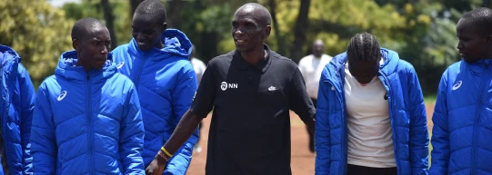 Marathon great Kipchoge mentors refugee athletics team in Kapsabet