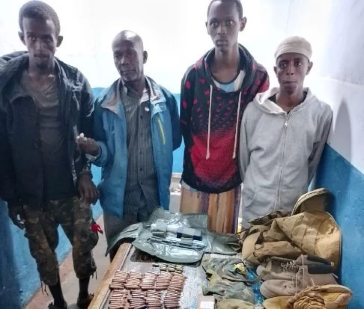 Four arrested in Isiolo with military gear, 158 rounds of ammunition