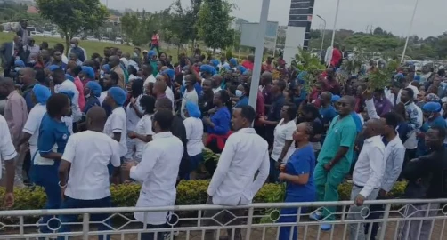 KU hospital staff protest over suspension of medical cover, interference by board