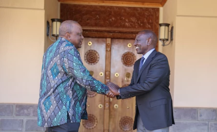 President Ruto, Uhuru discuss IEBC, Raila AUC bid in surprise Gatundu meeting 