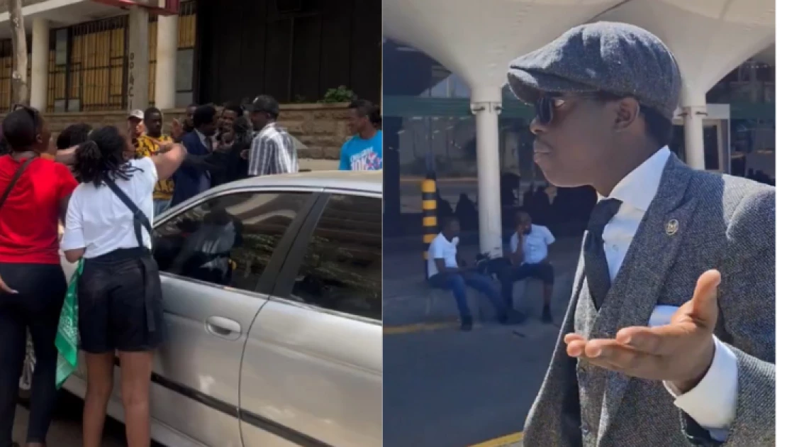 Drama as activist Kasmuel McOure chased by anti-femicide protesters in Nairobi