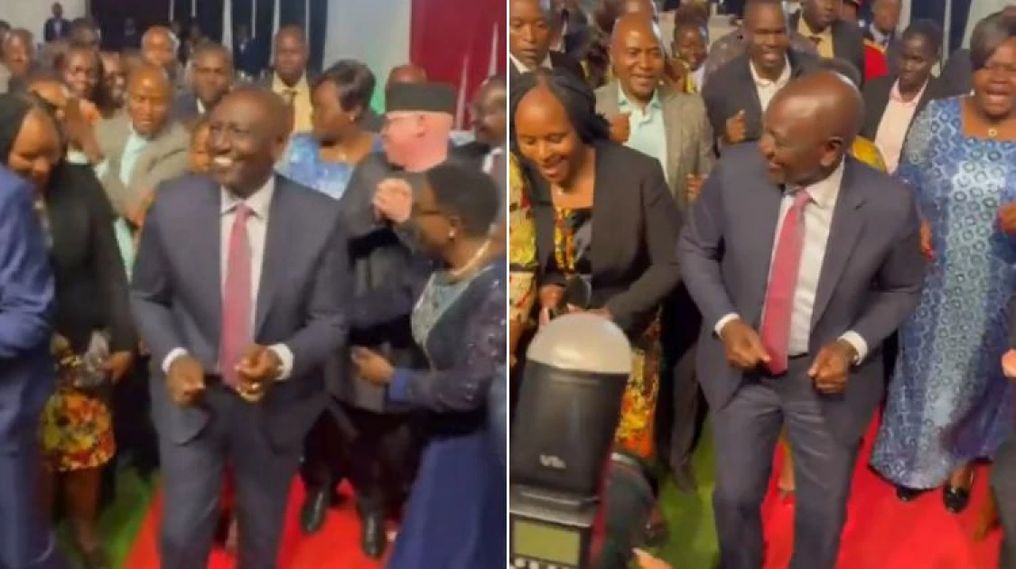 Ruto dances to viral Kasongo song during New Year celebrations