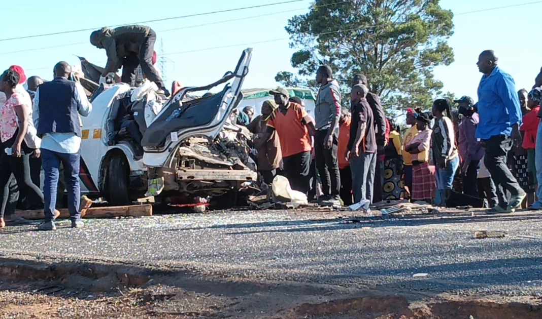 Nine people killed after matatu collides with lorry on Eldoret-Kitale road