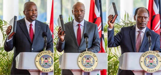 CSs Kagwe, Kabogo and Kinyanjui sworn in at State House