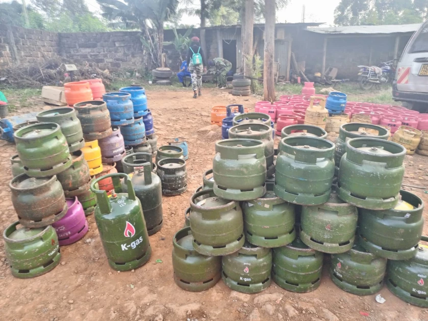 Police raid homestead turned into illegal gas filling station in Ndagani