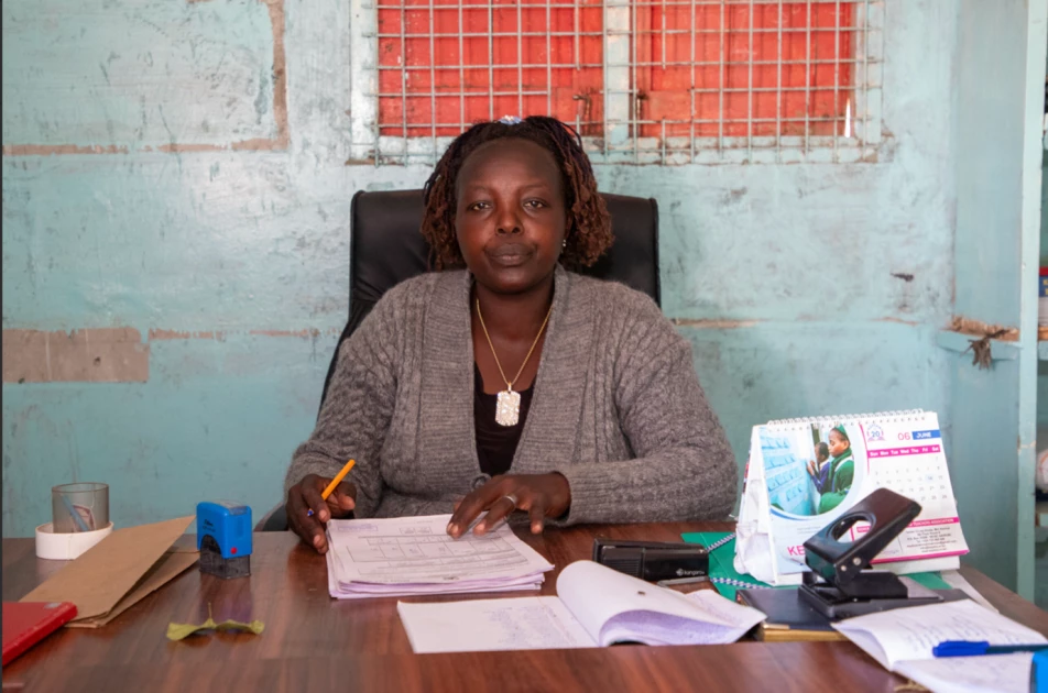 Entasikiria Comprehensive Primary School deputy headteacher Ann Keiwua during at interview at the school.