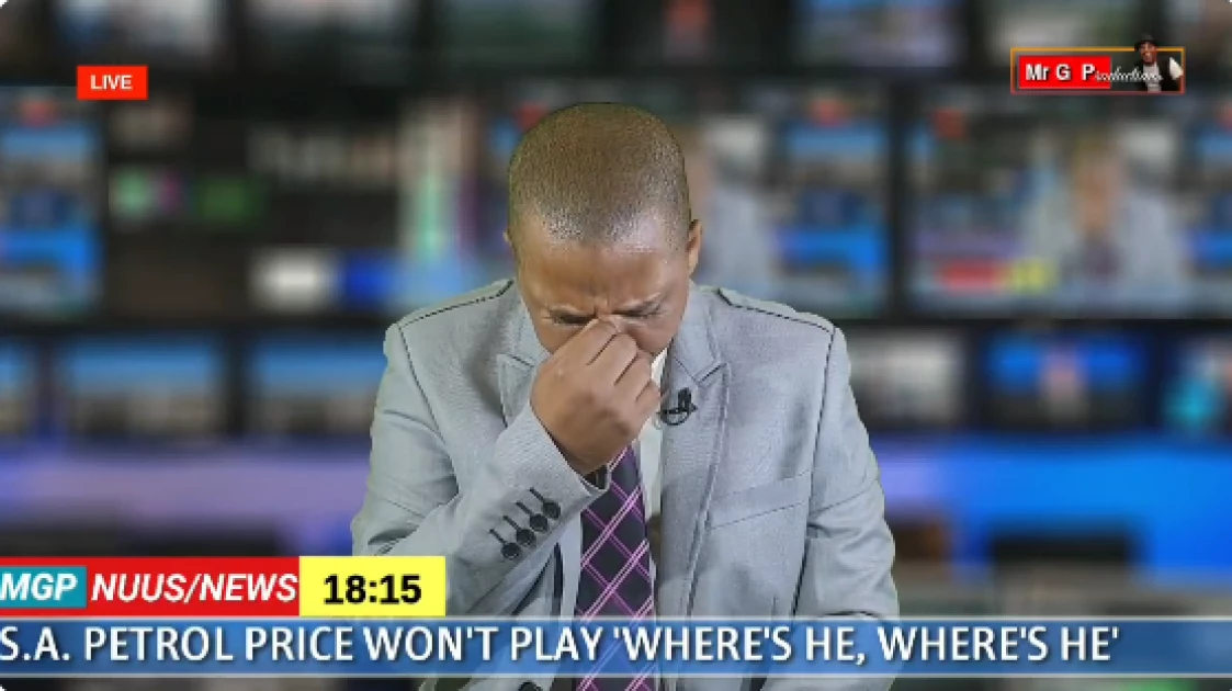 South African 'News anchor' who broke down on live TV is a comedian