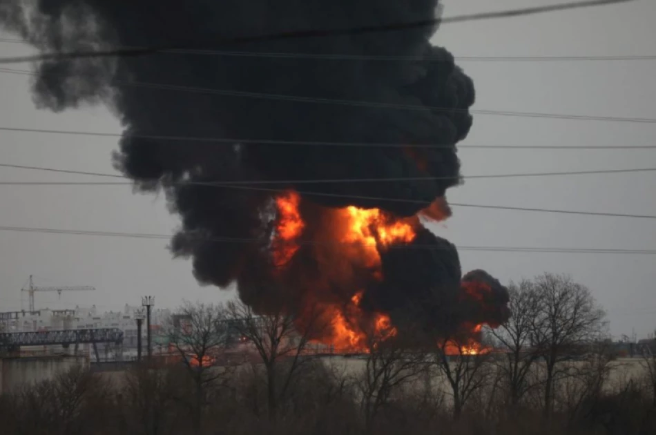 Russian logistics hub ablaze, Moscow blames Ukraine