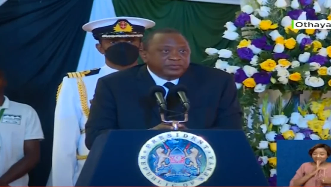 President Kenyatta thanks Othaya residents for giving Kibaki a proper send-off