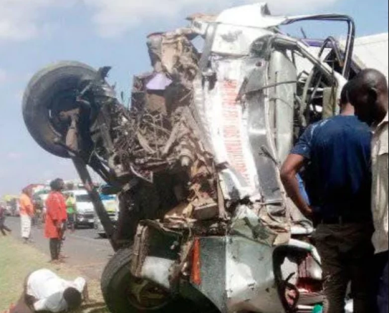 Three people killed after matatu collides with truck on Mombasa - Nairobi highway