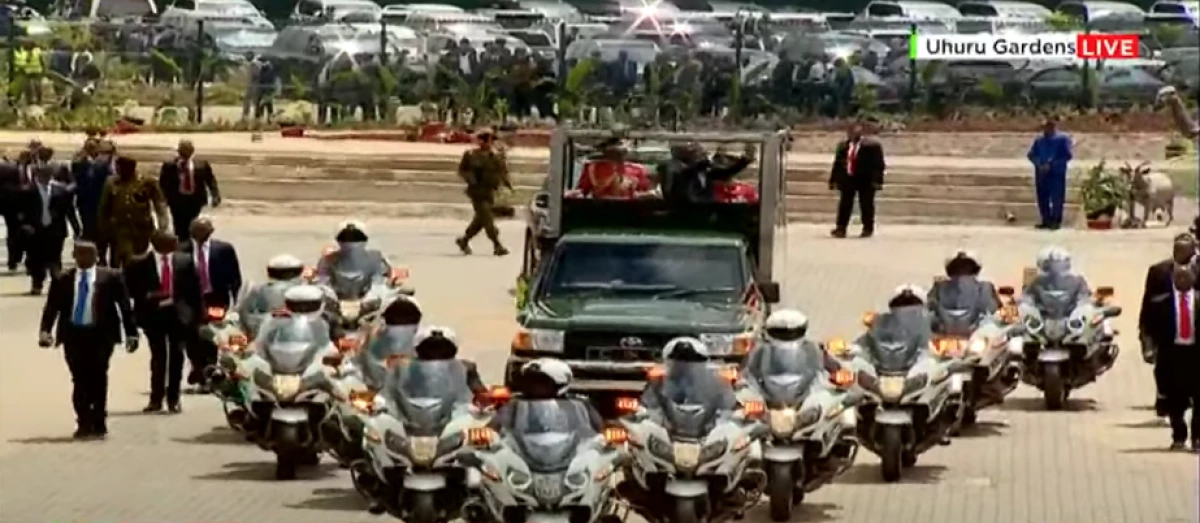 ‘Ruto! Ruto!’ Chants as President Ruto enters Uhuru gardens for Mashujaa Day fete