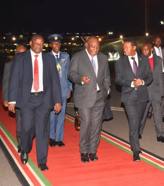 South African President Ramaphosa arrives in Kenya ahead of talks with Ruto