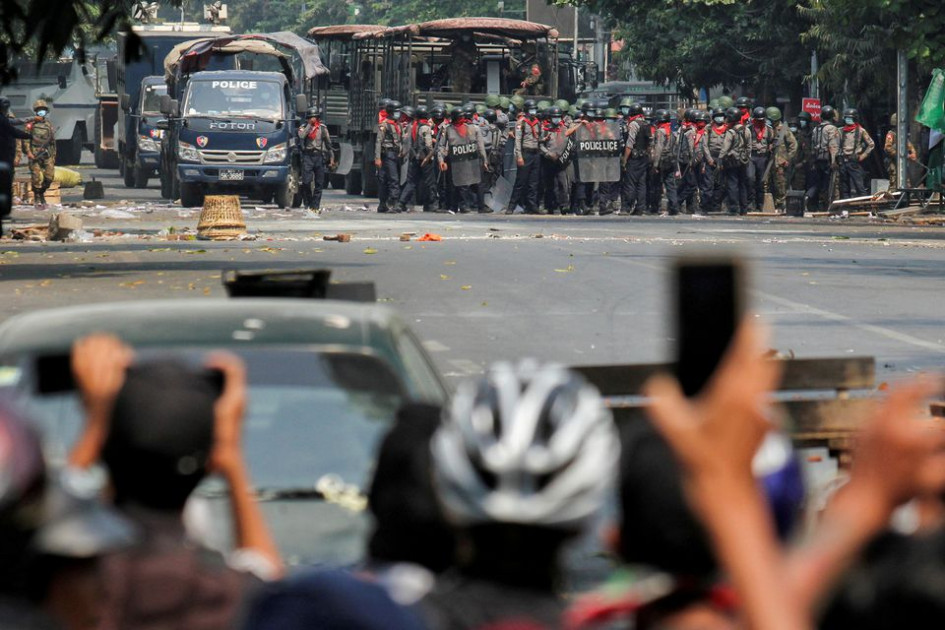 Five dead after Myanmar security forces ram car into protesters
