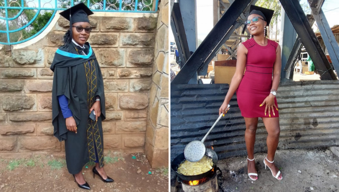 Nairobi 'chipo mwitu' vendor Bevalyne Kwamboka graduates with degree in Education