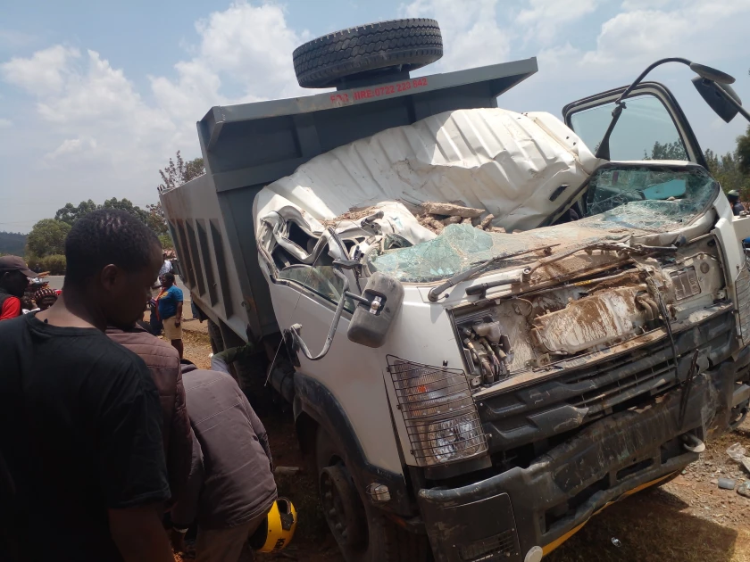 Driver loses control, crashes brand new lorry into shops