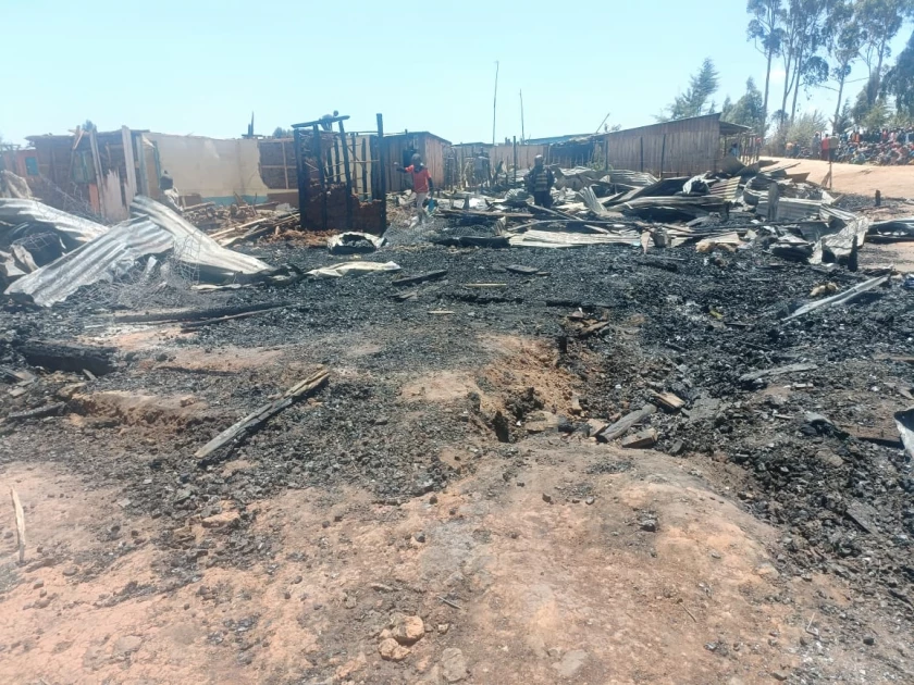 Over 20 families left in the cold as fire razes houses in Nakuru