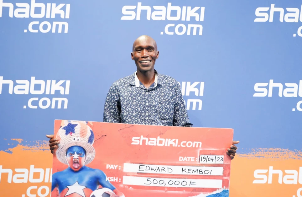 Shabiki Kaende Jackpot winner accompanied by police to collect his prize as he was too scared