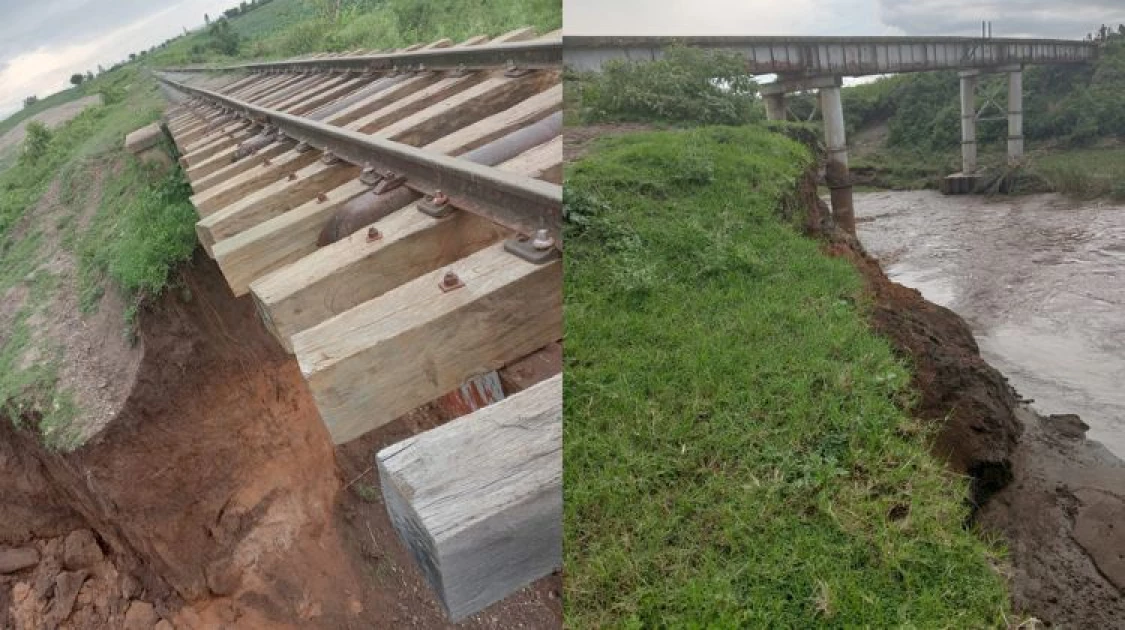 Section of Kisumu-Nairobi railway damaged by heavy rains