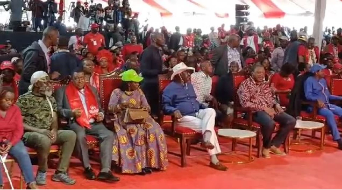 Raila joins Uhuru at Jubilee party NDC 